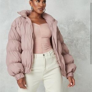 Rose high neck statement puffer coat